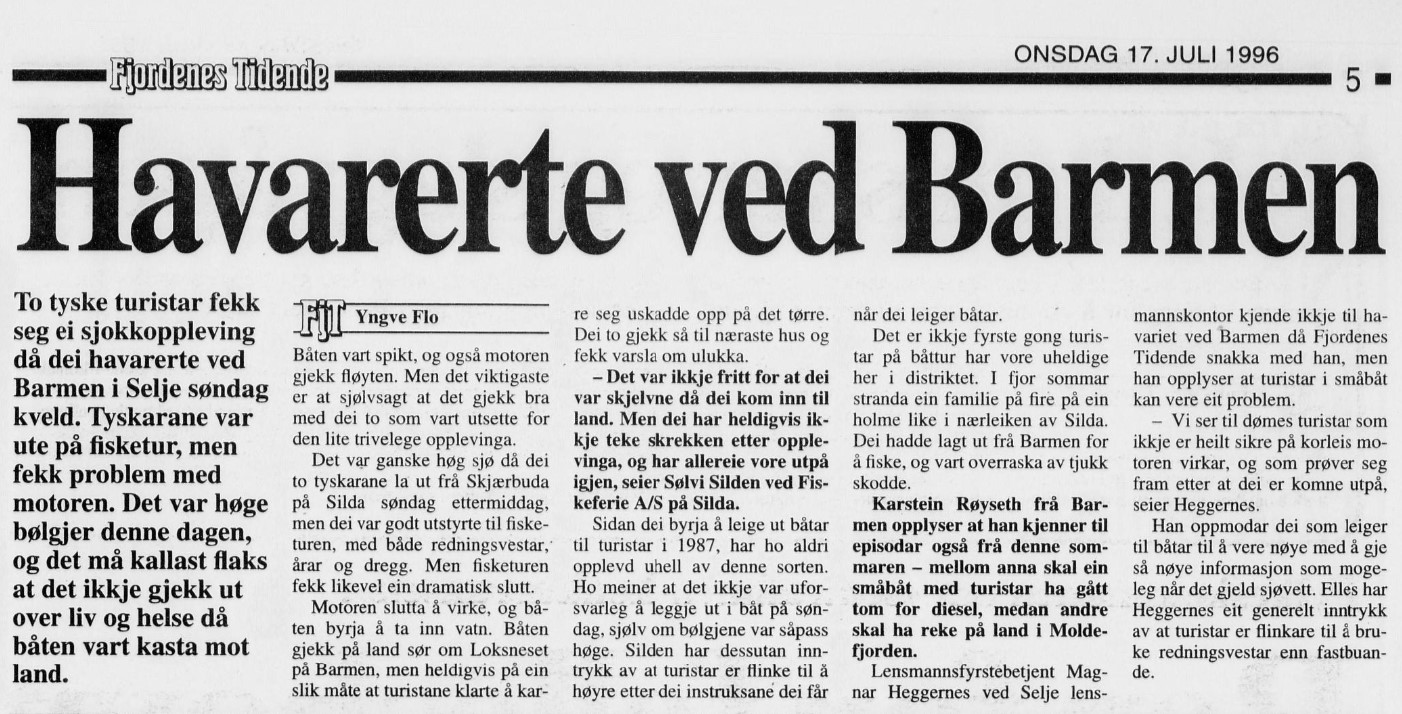 – Fekk ei sjokkoppleving då dei havarerte ved Barmen